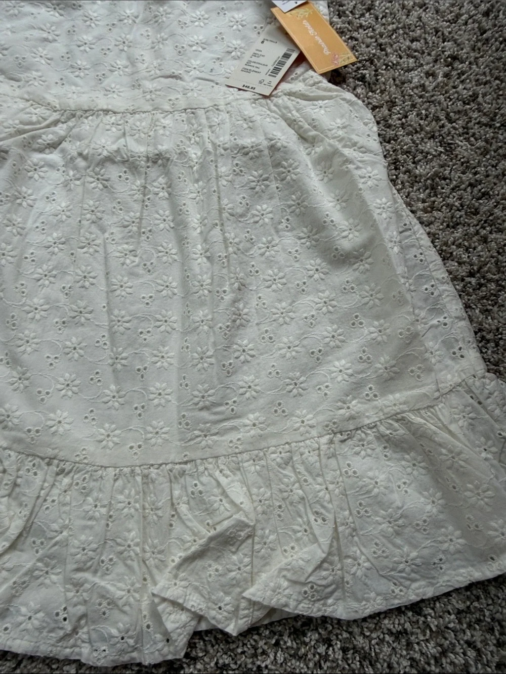 NWT Gymboree Girls' cream Eyelet Ruffle Sundress size 6